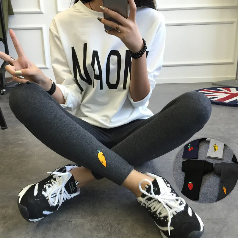 Fashion Women's Leggings Embroidery Fruit Pattern Fitness Leg Warmer Fit Most Sizes Leggins Pant Trousers Womam's Legging
Fashion Women's Leggings Embroidery Fruit Pattern Fitness Leg Warmer Fit Most Sizes Leggins Pant Trousers Womam's Legging