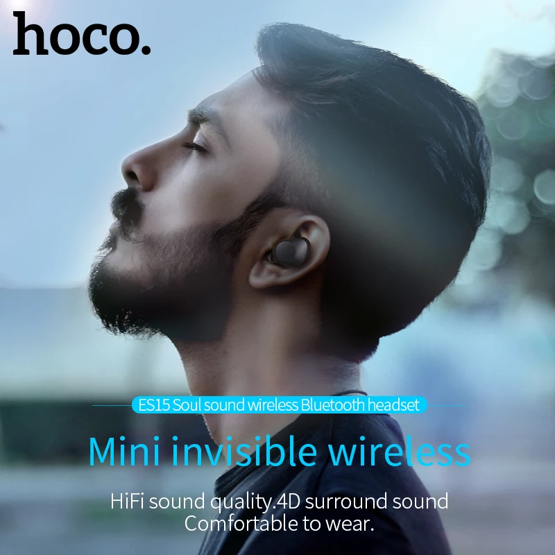 HOCO ES15 Lingsheng Bluetooth Headset 5.0 Mini Invisible 3D Stereo Wireless Binaural I7 Sports Headset with Charging Box CSR
HOCO ES15 Lingsheng Bluetooth Headset 5.0 Mini Invisible 3D Stereo Wireless Binaural I7 Sports Headset with Charging Box CSR