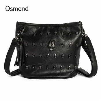 Osmond Black Skull Bags Women Punk Shoulder Bag Ladies Rivet Studs Handbag Vintage Leather Messenger Bolsas Tassel Crossbody Bag
Osmond Black Skull Bags Women Punk Shoulder Bag Ladies Rivet Studs Handbag Vintage Leather Messenger Bolsas Tassel Crossbody Bag