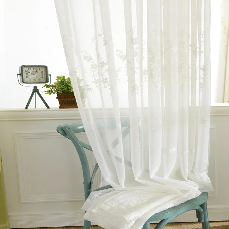 White Pastoral Floral Embroidered Cotton And Linen Voile For Living Room Bay Window Finished Curtain Bedroom Tulle
White Pastoral Floral Embroidered Cotton And Linen Voile For Living Room Bay Window Finished Curtain Bedroom Tulle