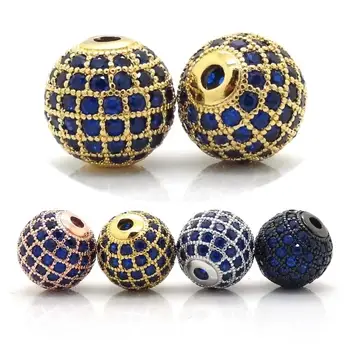 6mm 8mm 10mm 12mm Micro Pave Blue Cubic Zirconia Spacer Round Metal Beads For Bracelet DIY Jewelry Making Accessories 4 Colors
6mm 8mm 10mm 12mm Micro Pave Blue Cubic Zirconia Spacer Round Metal Beads For Bracelet DIY Jewelry Making Accessories 4 Colors