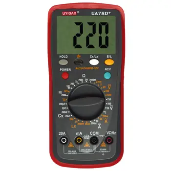 LIXF UYIGAO UA78D+ Plastic Shell Ohmmeter AC DC Testing Digital Multimeter