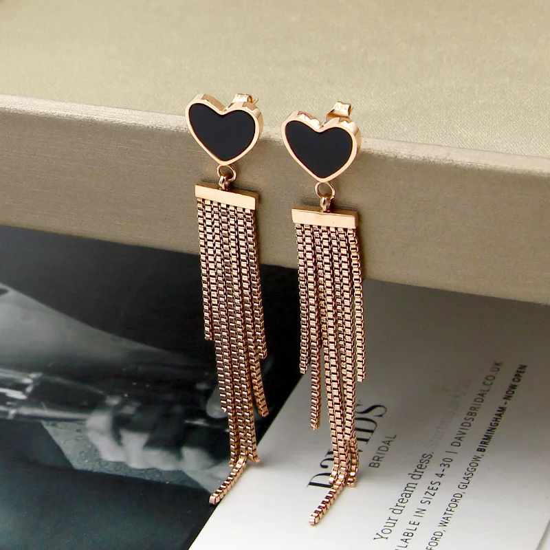 Fashion peach heart earrings box chain tassel rose gold earrings wild woman jewelry wedding gift wholesale free send
Fashion peach heart earrings box chain tassel rose gold earrings wild woman jewelry wedding gift wholesale free send