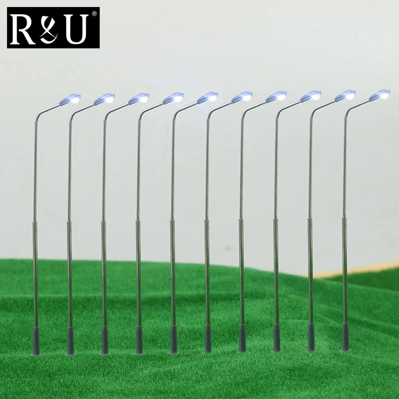 New 10pcs HO Scale 1:100 110mm Height Model Railway Train Railroad Lamp Post Mini Street Lights LED Accessories for Voltages 3V 
New 10pcs HO Scale 1:100 110mm Height Model Railway Train Railroad Lamp Post Mini Street Lights LED Accessories for Voltages 3V
