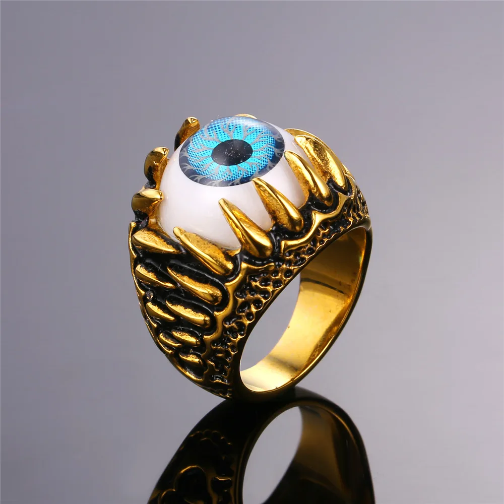 Cool Rings for Men Stainless Steel Never Fade Fashion Jewelry With Gift Box High Quality Vintage evil eye Ring R990 
Cool Rings for Men Stainless Steel Never Fade Fashion Jewelry With Gift Box High Quality Vintage evil eye Ring R990
