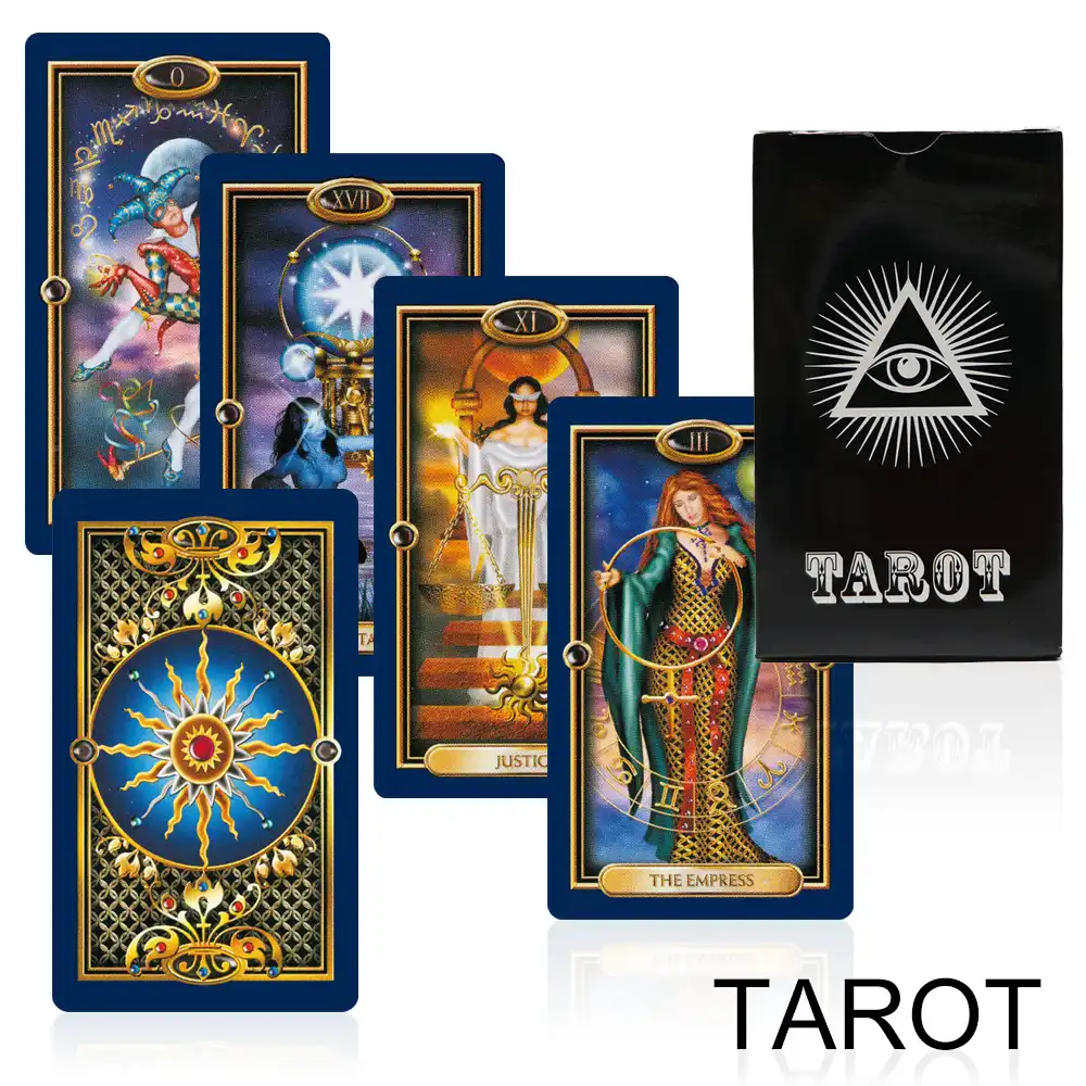 2019 gilded tarot card game mysterious gold art divination fate