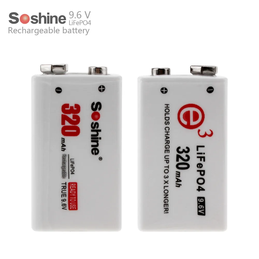 2pcs/set Soshine 9V 6F22 320mAh LiFePO4 Rechargeable Battery Electronic Instrument Multimeter Alarm Toys+ Portable Battery Box
2pcs/set Soshine 9V 6F22 320mAh LiFePO4 Rechargeable Battery Electronic Instrument Multimeter Alarm Toys+ Portable Battery Box