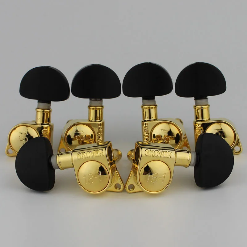 1 Set Grover Electric Guitar Machine Heads Tuners Gold 3R3L Tuning Pegs Black ABS handle
1 Set Grover Electric Guitar Machine Heads Tuners Gold 3R3L Tuning Pegs Black ABS handle