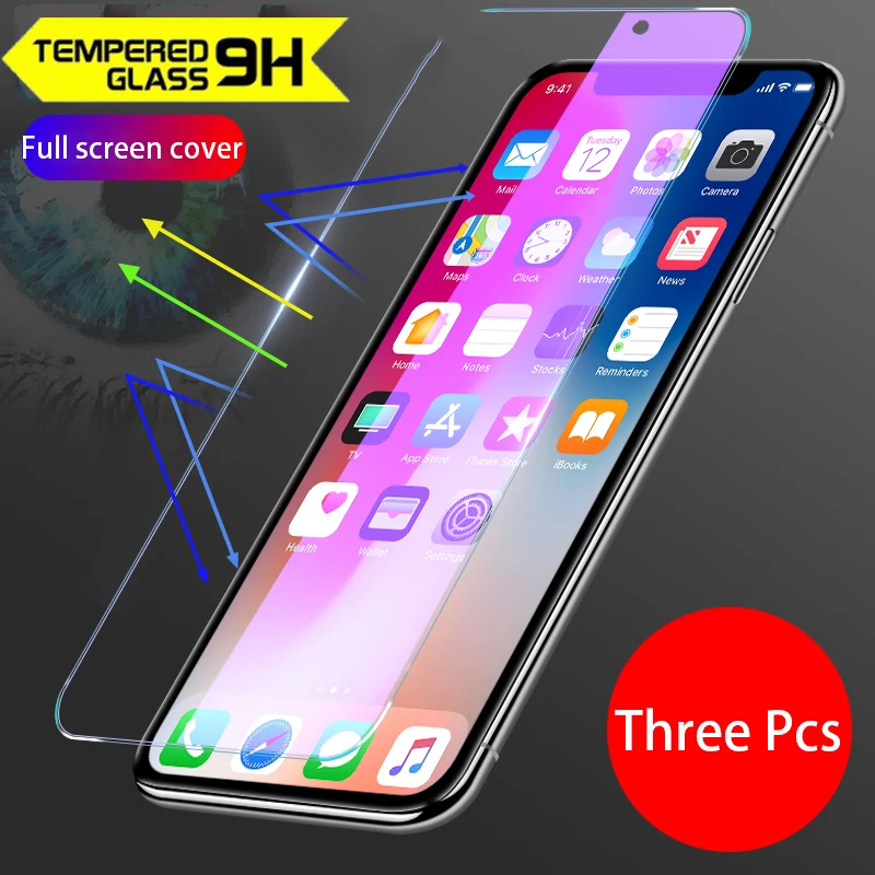 

3Pcs/lot Full Tempered Glass For Apple iPhone 6 6S 3Pro Screen Protector 9H 2.5D Anti Blu-ray Toughened Glass