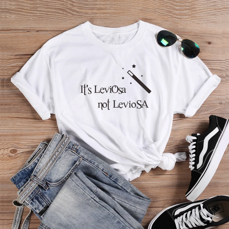 ONSEME Female Kawaii TShirts It's Leviosa Not Leviosa Letter T Shirt Women Cute Magic Wand Pattern Print Tees Women Cotton Tops
ONSEME Female Kawaii TShirts It's Leviosa Not Leviosa Letter T Shirt Women Cute Magic Wand Pattern Print Tees Women Cotton Tops