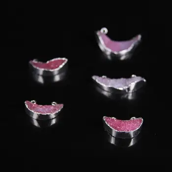 5pcs,Natural Agates Geode Crescent Moon shape Connector with Silvers edged,Rose Red Coated Titanium Raw Quartz Slab Slice Nugget
5pcs,Natural Agates Geode Crescent Moon shape Connector with Silvers edged,Rose Red Coated Titanium Raw Quartz Slab Slice Nugget