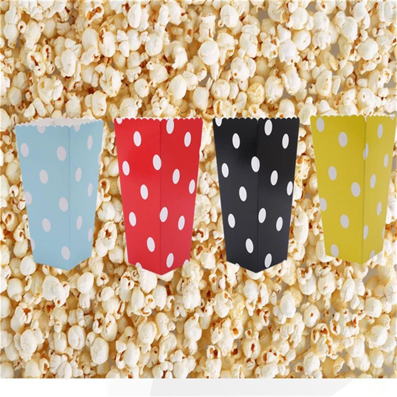 

12 Pcs/pack 5 Colors Paper Popcorn Boxes Halloween Party Mini Kids Gift Candy Buffet Favor Snack Treat Box Cartons Containers