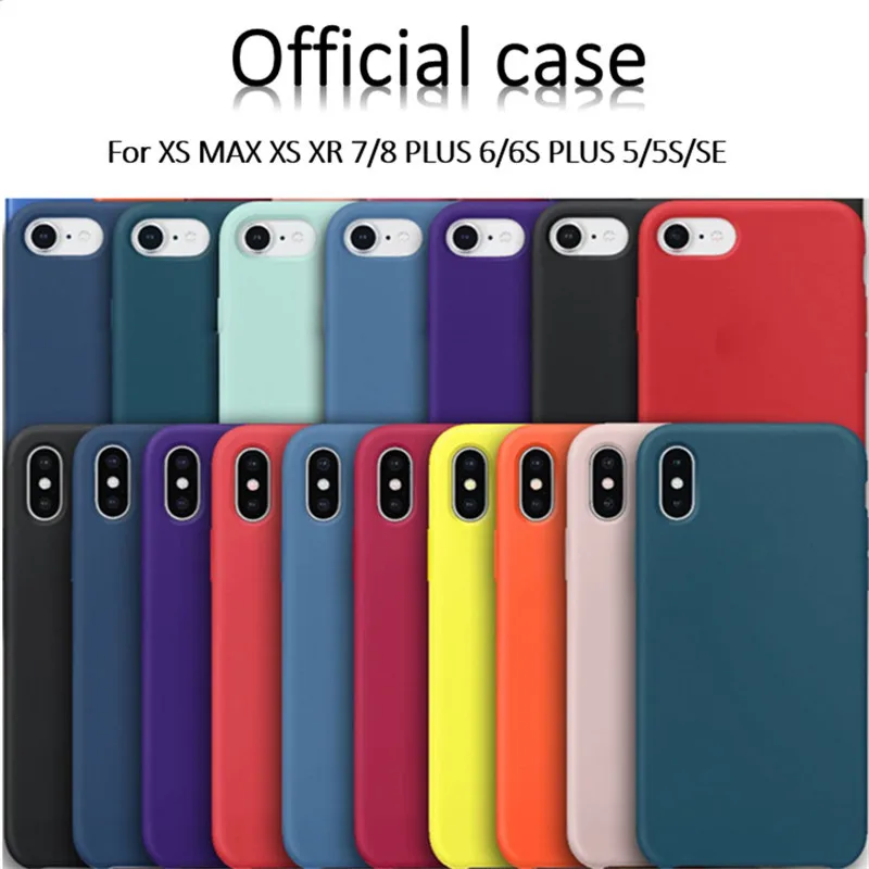 Have LOGO Original Silicone Cases for iPhone 7 8 Plus cover capa For iPhone XS Max XR X Case For iPhone 8 6 6S 7 Plus X 5S coque