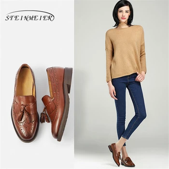 Genuine Leather Women Flats Oxford Shoes Woman Sneakers lady brogues Vintage Casual shoes for Women Footwear 2020 black brown
Genuine Leather Women Flats Oxford Shoes Woman Sneakers lady brogues Vintage Casual shoes for Women Footwear 2020 black brown