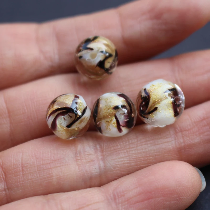 10pcs/lot 10mm Lampwork Glass Beads With Black Gold rotation for earring necklace making
10pcs/lot 10mm Lampwork Glass Beads With Black Gold rotation for earring necklace making