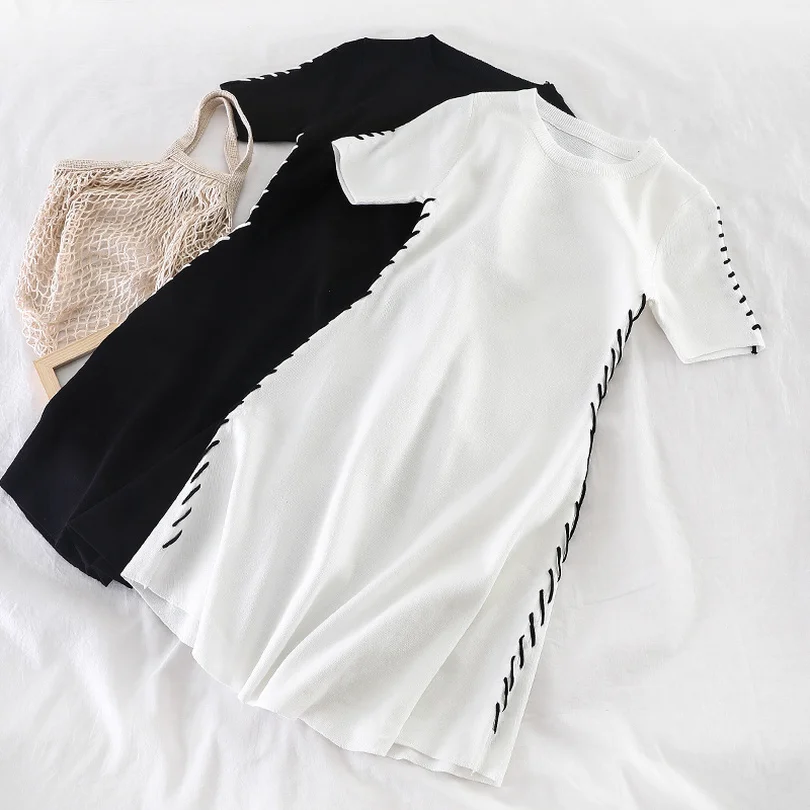 TAOVK Sides Lace-up Knitted Dress Woman Summer Short Sleeve Round Neck Solid Knit Dresses
TAOVK Sides Lace-up Knitted Dress Woman Summer Short Sleeve Round Neck Solid Knit Dresses