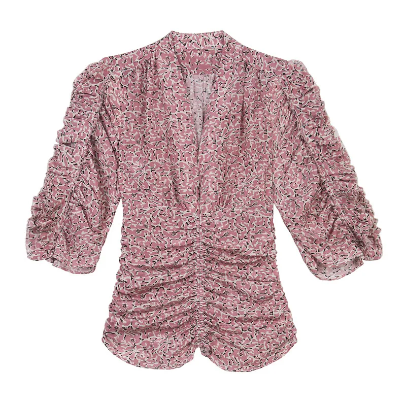 SILK Print Andora Top Blouse V-neck Ruffled SLeeves ruched waist asymmetric hem Fashion high quality woman TOPS 2019
SILK Print Andora Top Blouse V-neck Ruffled SLeeves ruched waist asymmetric hem Fashion high quality woman TOPS 2019