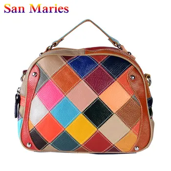 San Maries Plaid Patchwork Handbag Women Genuine Leather Messenger Bag Crossbody Bag Colorful Female Tote
San Maries Plaid Patchwork Handbag Women Genuine Leather Messenger Bag Crossbody Bag Colorful Female Tote