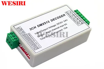 3 Channel DMX Decoder Dimmer Controller 3CH DMX512 RGB Decoder Max 5A Each Channel for LED Strip Lights Module
3 Channel DMX Decoder Dimmer Controller 3CH DMX512 RGB Decoder Max 5A Each Channel for LED Strip Lights Module