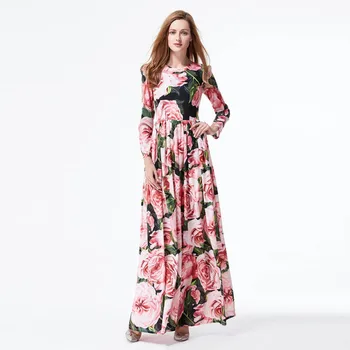 Custom Dress S-7XL Spring Newest Full Sleeve Europe Fashion Flowers Print Floor-Length Cute Expansion Long Plus Size Dress Women
Custom Dress S-7XL Spring Newest Full Sleeve Europe Fashion Flowers Print Floor-Length Cute Expansion Long Plus Size Dress Women