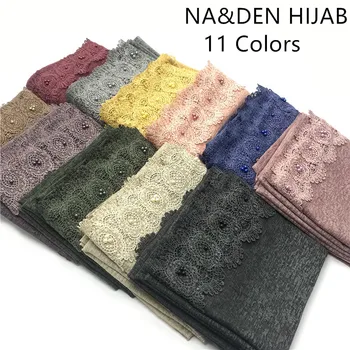 Lace with pearls kerchief shawl plain solid silklike stain women square scarf kerchief fashion Muslim hijabs wraps 10pcs/lo
Lace with pearls kerchief shawl plain solid silklike stain women square scarf kerchief fashion Muslim hijabs wraps 10pcs/lo