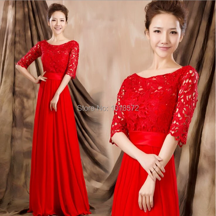2014 Glamorous Lace Bridesmaid Dresses with Sleeves Wedding Party Dress Evening Bride Ball Prom Dress Red Formal Gown
2014 Glamorous Lace Bridesmaid Dresses with Sleeves Wedding Party Dress Evening Bride Ball Prom Dress Red Formal Gown