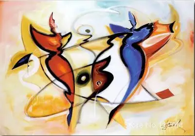 

Dancing angels hand painted oil paintings on canvas alfred gockel modern art for living room decor