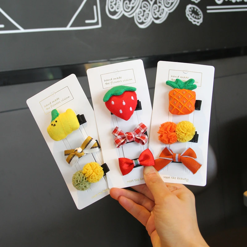 3pcs Cartoon Hair Accessories For Baby Girls Cute Lovely Headwear Fruit Hairpins Infants Hair Clip Children Kids Barrettes
3pcs Cartoon Hair Accessories For Baby Girls Cute Lovely Headwear Fruit Hairpins Infants Hair Clip Children Kids Barrettes
