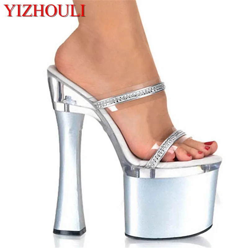 Of Women's Shoes 8 Inch High Luxury Diamond High Heel Sandals Thick Platform Princess Sandals Sexy 18cm Crystal Slippers
Of Women's Shoes 8 Inch High Luxury Diamond High Heel Sandals Thick Platform Princess Sandals Sexy 18cm Crystal Slippers