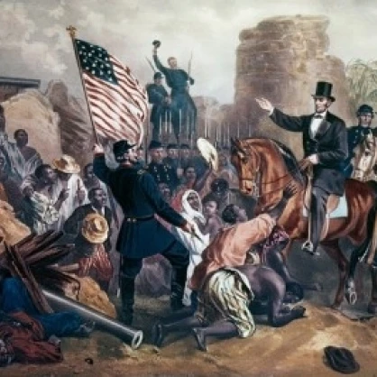 Lincoln in City Point Virginia Gustav Bartsch (b.1821 German) Poster Print (24 x 36)