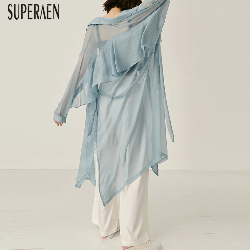 SuperAen Ruffled Sunscreen Shirt Women Solid Color Wild Casual Fashion Chiffon Blouses Summer New 2019 Women Clothing
SuperAen Ruffled Sunscreen Shirt Women Solid Color Wild Casual Fashion Chiffon Blouses Summer New 2019 Women Clothing