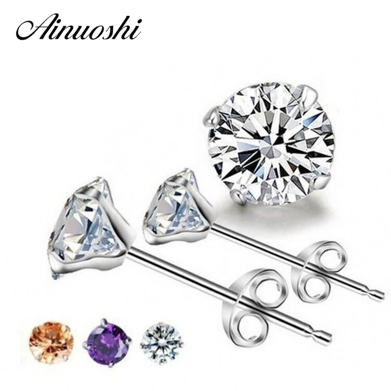 AINUOSHI 3mm Shining Crystal Round Stud Earring for Women Men Genuine 925 Sterling Silver Push Back Earring Fashion Jewelry Gift
AINUOSHI 3mm Shining Crystal Round Stud Earring for Women Men Genuine 925 Sterling Silver Push Back Earring Fashion Jewelry Gift