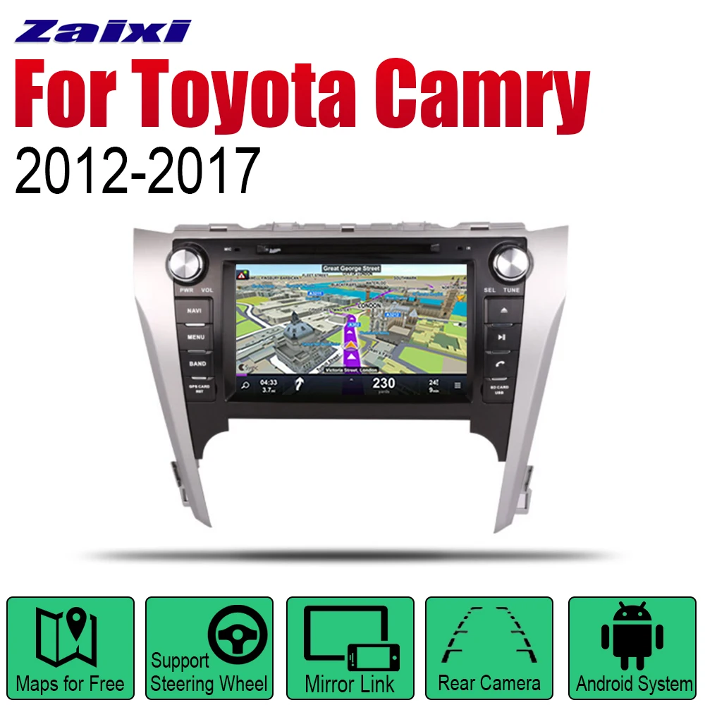 ZaiXi Android Car DVD GPS Navi for Toyota Camry 2012~2017 player Navigation WiFi Bluetooth Mulitmedia system audio stereo EQ
ZaiXi Android Car DVD GPS Navi for Toyota Camry 2012~2017 player Navigation WiFi Bluetooth Mulitmedia system audio stereo EQ
