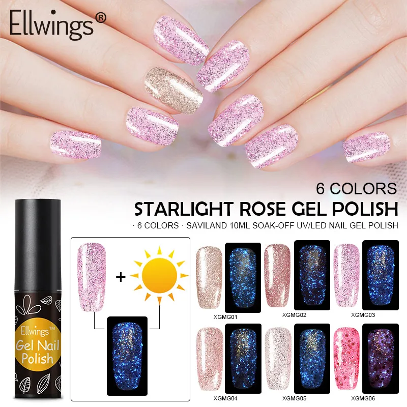 Ellwings 1pcs Gel Nail Starlight Rose Glitter Polish Soak Off UV Gel Luminous Nail Art Design Base Coat Top Coat Gel Varnish
Ellwings 1pcs Gel Nail Starlight Rose Glitter Polish Soak Off UV Gel Luminous Nail Art Design Base Coat Top Coat Gel Varnish