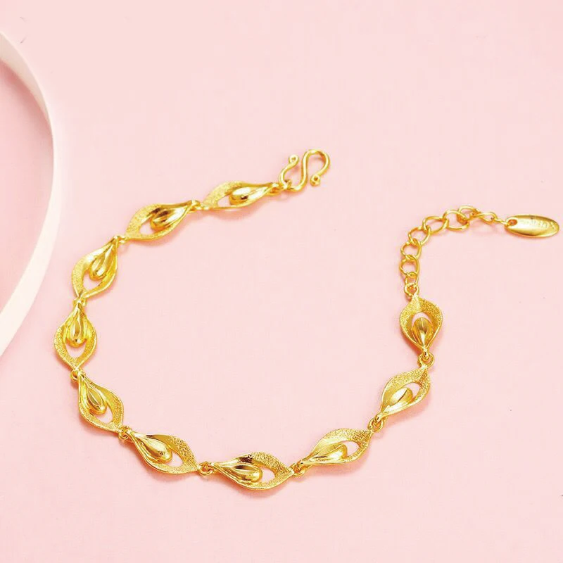 MxGxFam ( 21 cm x 7.5 mm ) Drop Water Shape Elegant Bracelet Jewelry For Women New Designs 24 k Pure Gold Color Allergy Free
MxGxFam ( 21 cm x 7.5 mm ) Drop Water Shape Elegant Bracelet Jewelry For Women New Designs 24 k Pure Gold Color Allergy Free