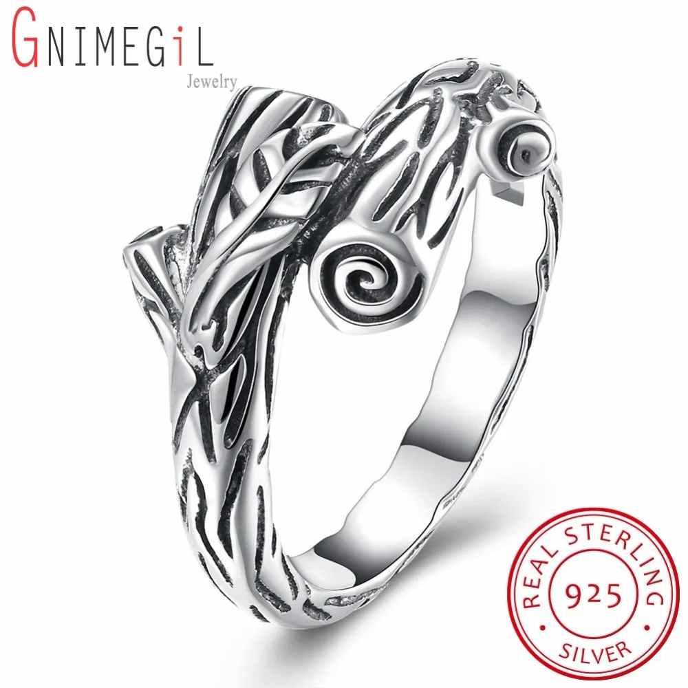 Image Vintage 925 Sterling Silver Ring Tree Branch Rings for Women Original Anniversary Jewelry Gifts for Wife