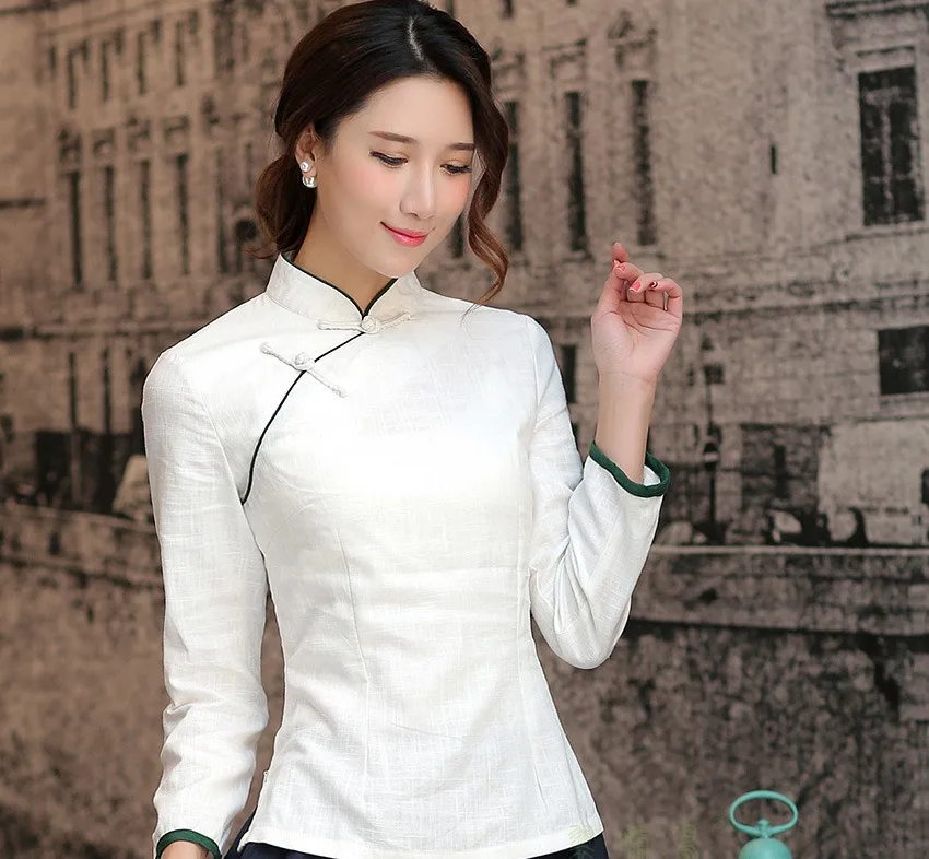 Shanghai Story Mandarin Collar Woman's Shirt chinese traditional top Long Sleeve cheongsam top traditional Chinese Linen blouse
Shanghai Story Mandarin Collar Woman's Shirt chinese traditional top Long Sleeve cheongsam top traditional Chinese Linen blouse