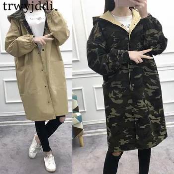 2020 NEW Korean Spring Autumn bf Long Trench Coat Female Retro Loose double-sided camouflage Windbreaker WomenCoat N366
2020 NEW Korean Spring Autumn bf Long Trench Coat Female Retro Loose double-sided camouflage Windbreaker WomenCoat N366