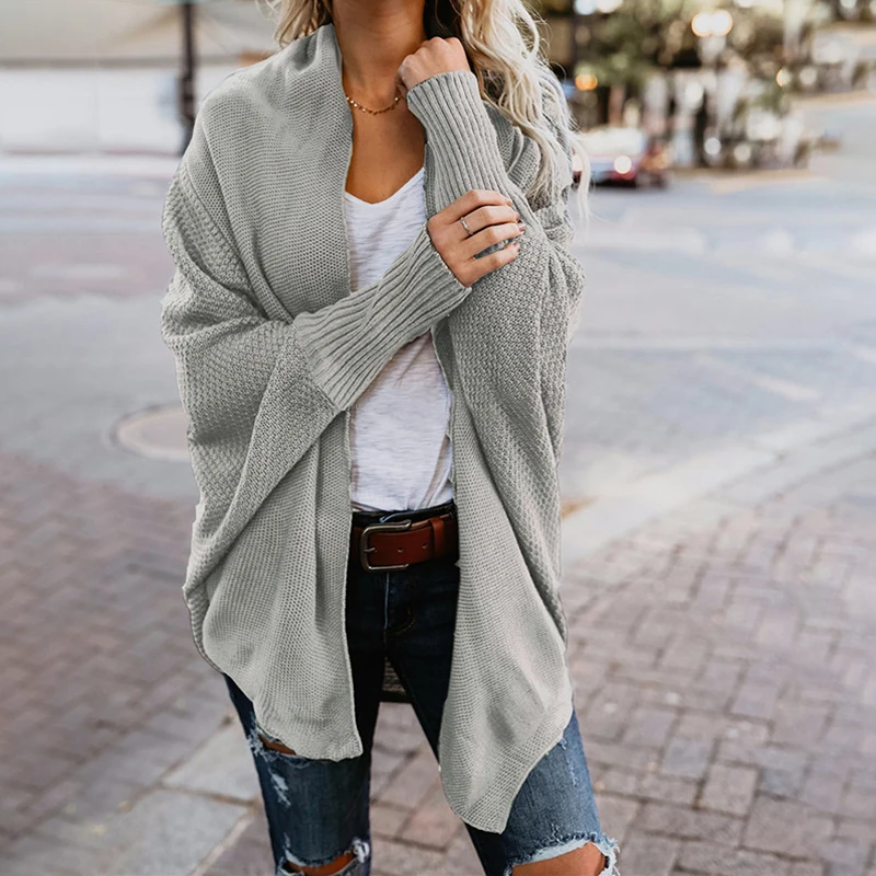 New Elegant Batwing Sleeve Women Autumn Winter Knitted Cardigans Female Loose Knitting Sweater Casual Outwear Cape Knitwear Coat
New Elegant Batwing Sleeve Women Autumn Winter Knitted Cardigans Female Loose Knitting Sweater Casual Outwear Cape Knitwear Coat