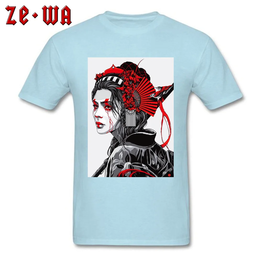 Geisha Japanese Women Hairstyle 3D Printed Summer Autumn 100% Cotton Round Neck Young Tops Shirts Tshirts Prevalent T-shirts Geisha Japanese Women Hairstyle light
