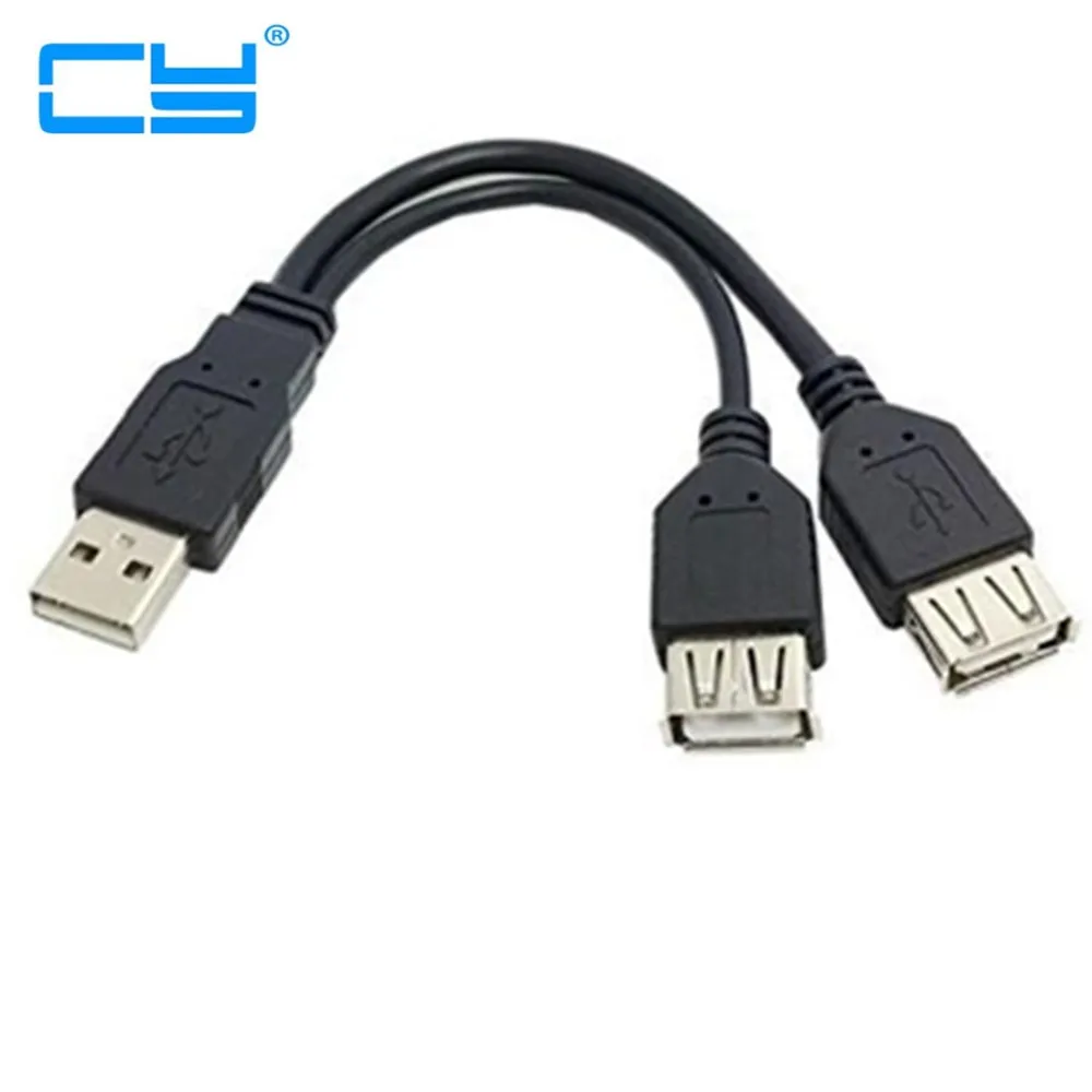 

USB Um Macho para 2 port Dual USB 2.0 A Femea Splitter Y Cabo De Dados De Energia Extra para Computador Notebook