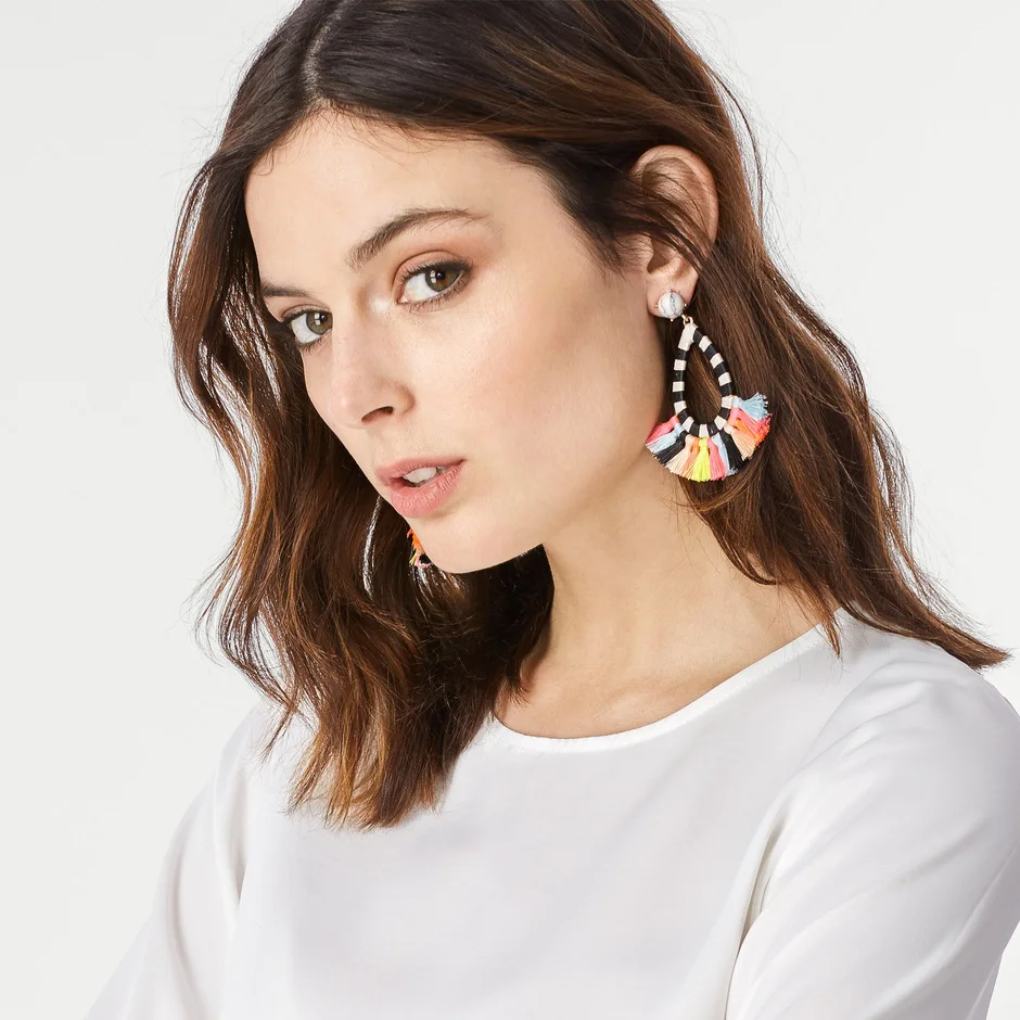 JUJIA Women Fringe Earrings Jewelry Handmade Dangle Drops Earring Fashion Bohemian Colorful Statement Tassel Earrings
JUJIA Women Fringe Earrings Jewelry Handmade Dangle Drops Earring Fashion Bohemian Colorful Statement Tassel Earrings