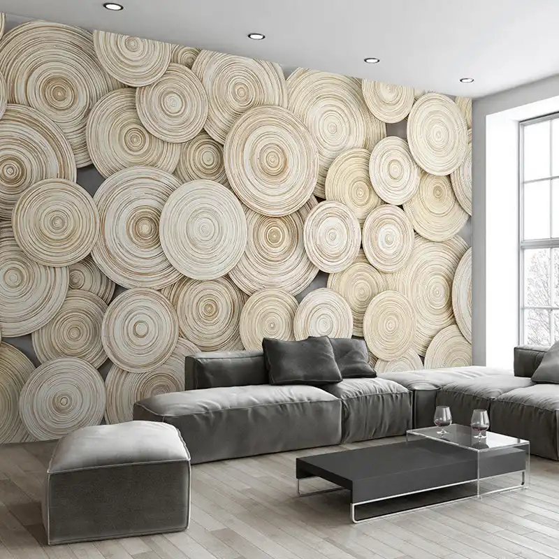 大型カスタム壁画壁紙モダンなデザイン 3d 木の質感リビングルームのテレビの背景の壁の装飾アート壁紙壁装材 壁紙壁装材 壁装材壁カバーデザイン Gooum