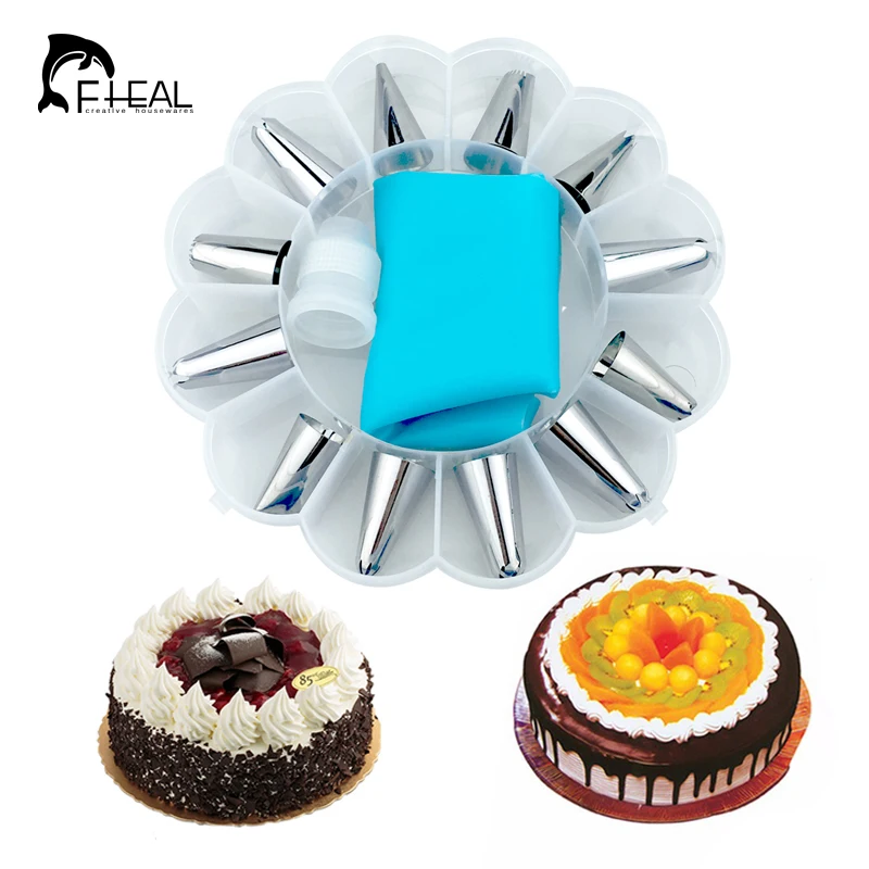 FHEAL 14pcs/set TPU Icing Piping Cream Pastry Bag Stainless Steel Nozzle Pastry Tips Converter DIY Bakeware Cake Decorating Tool
FHEAL 14pcs/set TPU Icing Piping Cream Pastry Bag Stainless Steel Nozzle Pastry Tips Converter DIY Bakeware Cake Decorating Tool