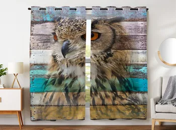 HommomH Curtains (2 Panel) Grommet Top Darkening Blackout Room Owl Vintage Wood Grain Brown Bird
HommomH Curtains (2 Panel) Grommet Top Darkening Blackout Room Owl Vintage Wood Grain Brown Bird