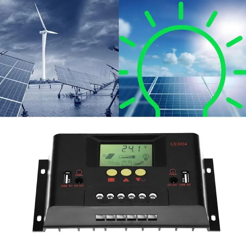 PWM 30A Solar Charge Controller 12V 24V Auto Switch LCD Dual USB Solar Panel Discharge Regulator Charge Controller
PWM 30A Solar Charge Controller 12V 24V Auto Switch LCD Dual USB Solar Panel Discharge Regulator Charge Controller
