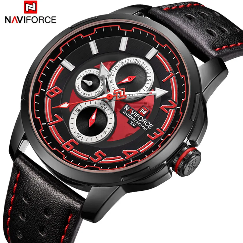 

NAVIFORCE 2018 Man Watch Top Brand Sports Quartz Watches Auto Date Week Display High Quality 30M Waterproof Relogio Masculino