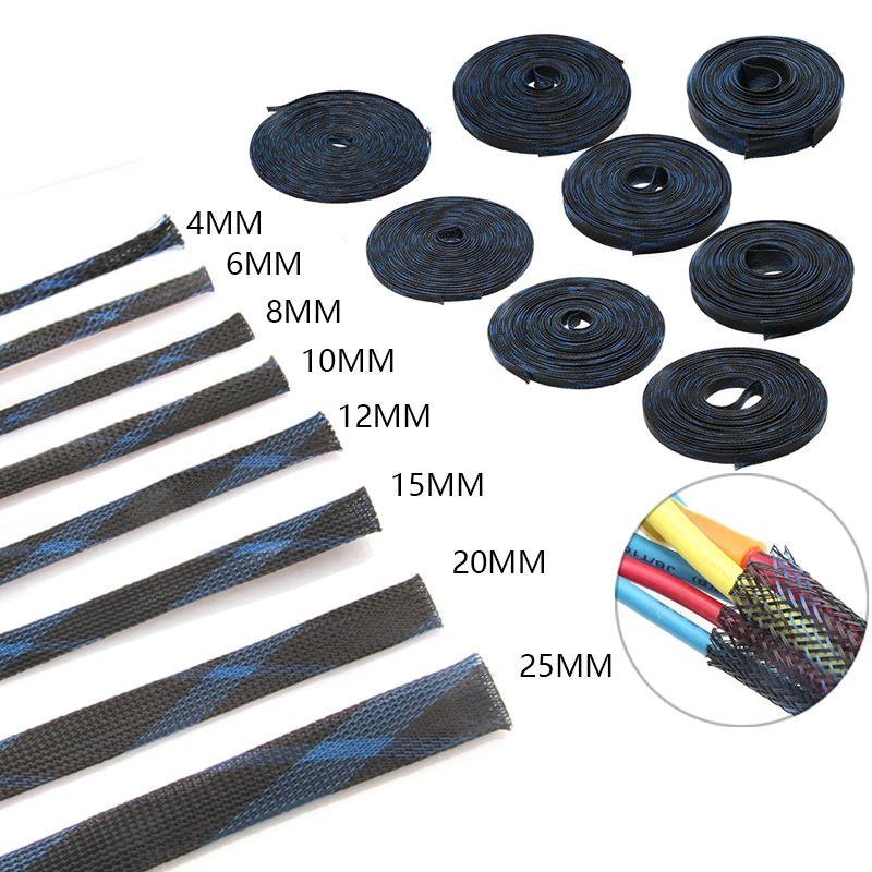 10M 4/6/8/10/12/15/20/25mm Tight PET Expandable Insulation Braided Sleeve Wire Cables Protection Braided Cable Sleeve
10M 4/6/8/10/12/15/20/25mm Tight PET Expandable Insulation Braided Sleeve Wire Cables Protection Braided Cable Sleeve