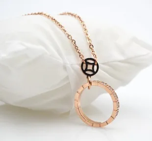 Rose gold color crystal round pendant necklace women accessories, fashion stainless steel long necklace collane sweater chain
Rose gold color crystal round pendant necklace women accessories, fashion stainless steel long necklace collane sweater chain
