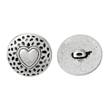 Zinc metal alloy Shank Button Metal Button Round silver color Single Hole Heart 18mm( 6/8") Dia, 2 PCs
Zinc metal alloy Shank Button Metal Button Round silver color Single Hole Heart 18mm( 6/8") Dia, 2 PCs